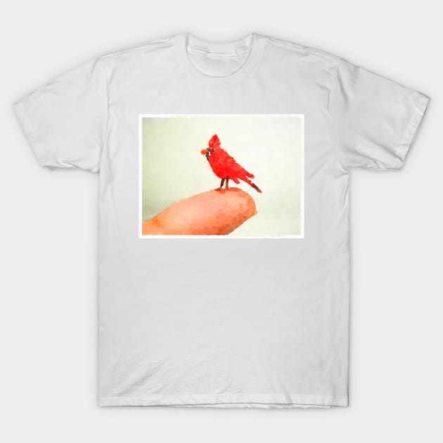 A Little Bird Watercolor T-Shirt by Watery